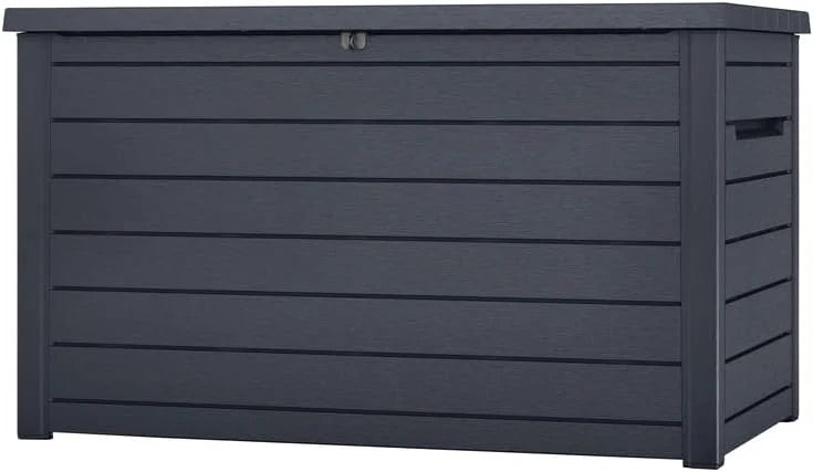 Keter Baú XXL Ontario, Grafite, Capacidade de 870 L, Dimensões Externas: 147 x 83 x 86 cm, Caixa de Armazenamento Impermeável para Exterior