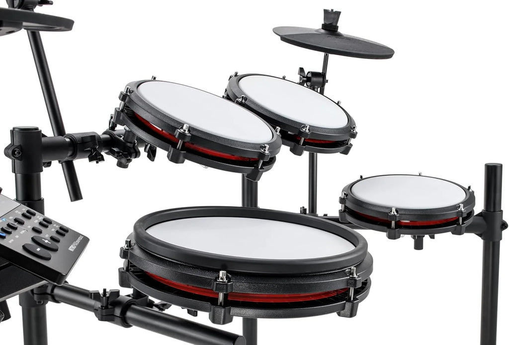 Alesis Nitro Max Kit Bateria Eletrônica com Pads de Mesh Silenciosos, Caixa Dual-Zone de 10", Bluetooth, Mais de 440 Sons Autênticos, Aulas Drumeo, USB MIDI, Pedal de Bumbo