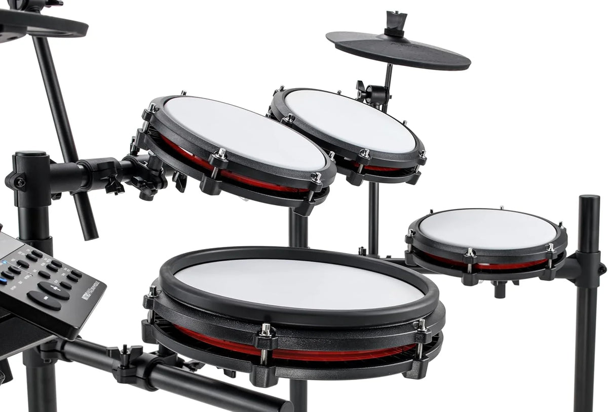 Alesis Nitro Max Kit Bateria Eletrônica com Pads de Mesh Silenciosos, Caixa Dual-Zone de 10", Bluetooth, Mais de 440 Sons Autênticos, Aulas Drumeo, USB MIDI, Pedal de Bumbo