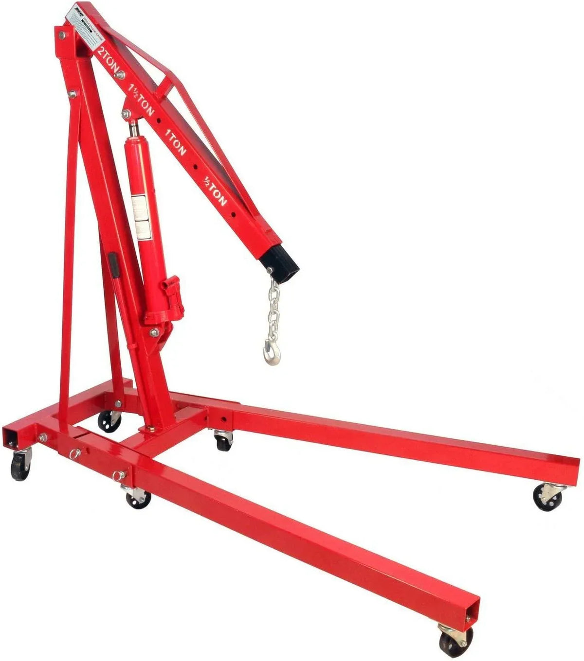 2026 Elevador Hidráulico de Motor de 2 Toneladas Dobrável Dragway Tools Guindaste de Oficina Cherry Picker com 6 Rodas Giratórias Completas
