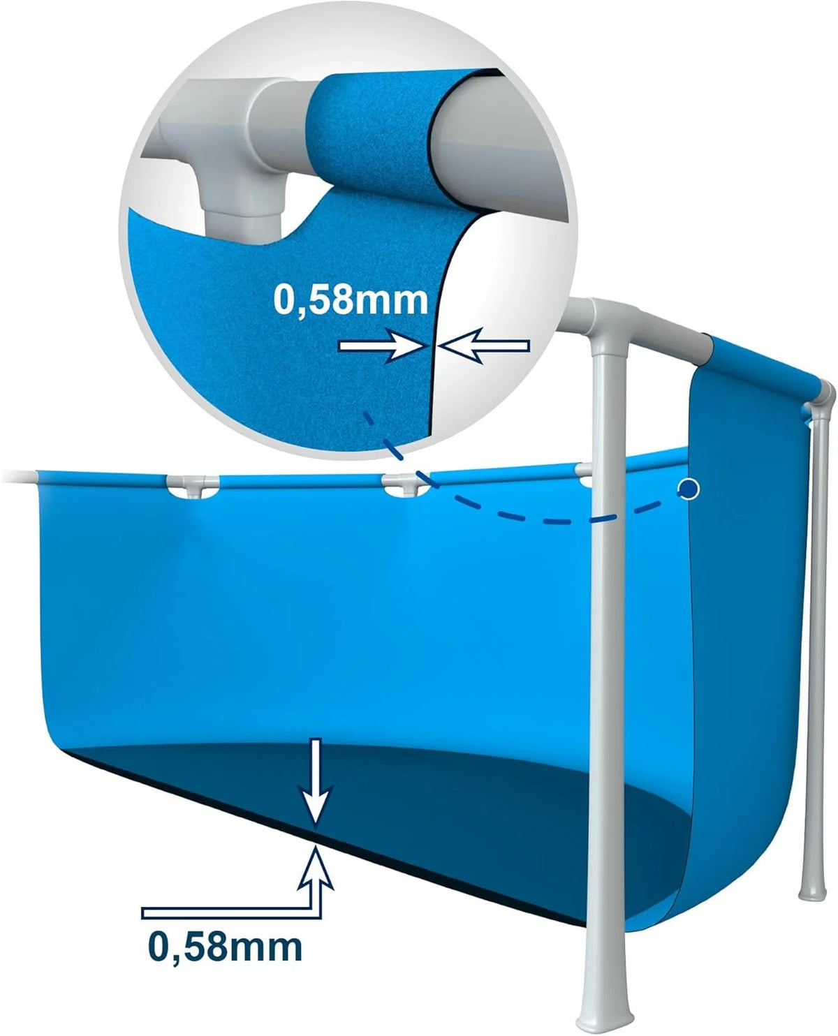 Piscina Retangular Desmontável Prism Frame Intex, 400x200x122 cm, Material de Camada Tripla, Capacidade 8.418 L, Janela Panorâmica, Forro, Cobertura, Filtro de Cartucho, Escada (56029)