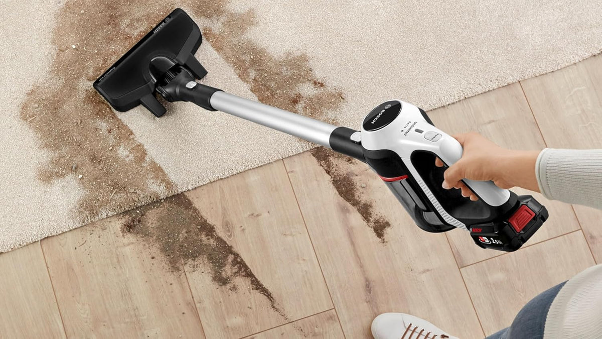 Bosch BBS611AM Unlimited Serie | 6 - Aspirador 2em1 vertical e portátil, sem saco e sem fio, bateria de 18V, cor branco