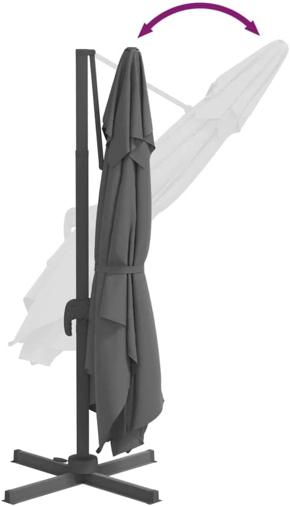 Guarda-sol lateral LED antracite, 400 x 300 cm