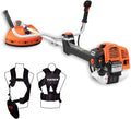 Roçadeira profissional a gasolina FUXTEC 62cc 3,5 CV, multiferramenta 2 em 1, com alça de ombro, sistema antivibração, aparador multifuncional, motor 2 tempos