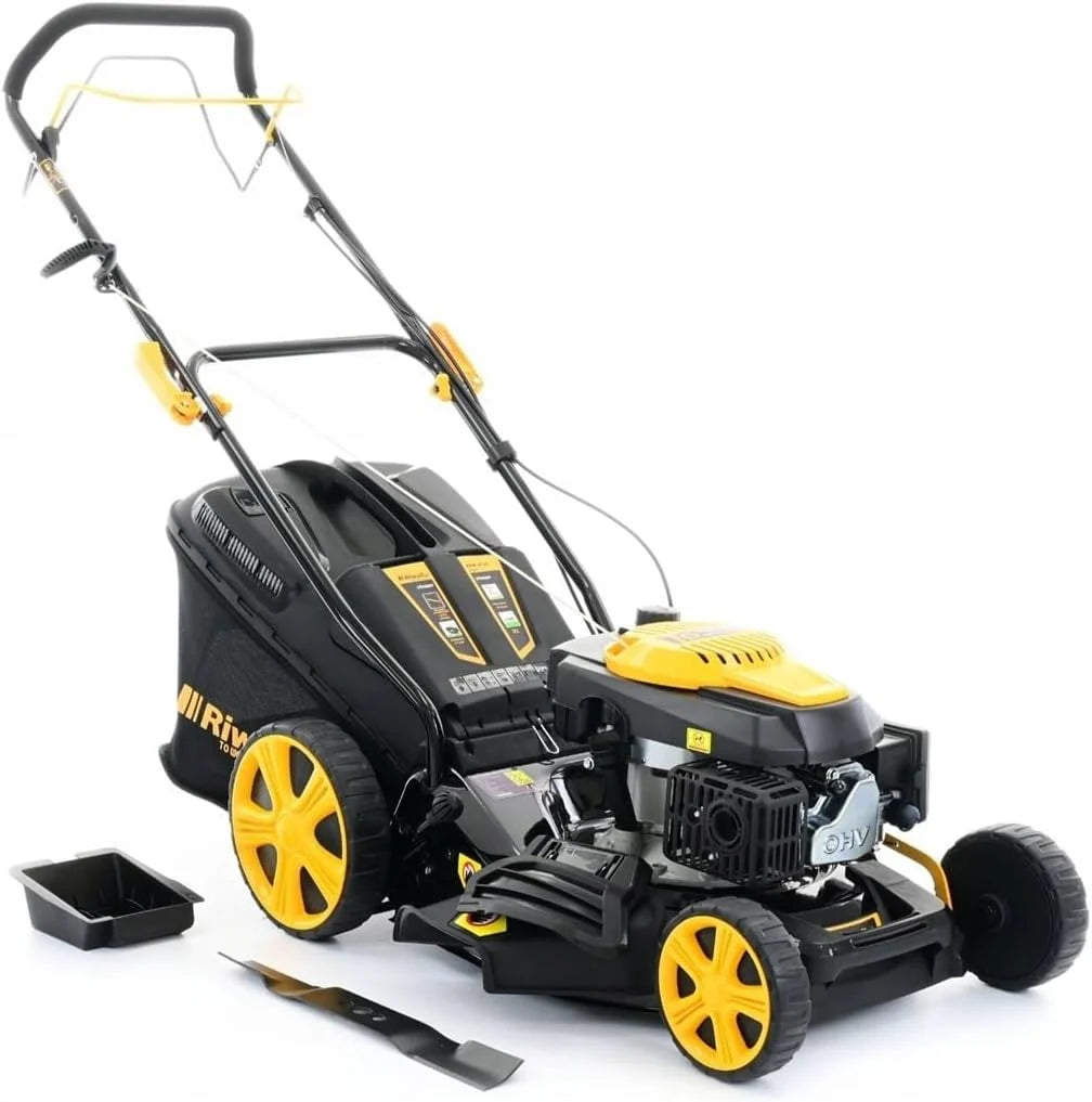 RPM 4735 Cortador de grama a gasolina, 47 cm, aço preto, 9 em 1, Multimodo, 31 kg, 7 posições, automotivo, motor OHV 146cc