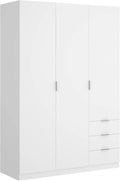 DEKIT GRUPO RIMOBEL Guarda-roupa 3 Portas e 3 Gavetas - Branco - 121X184X52 Cm