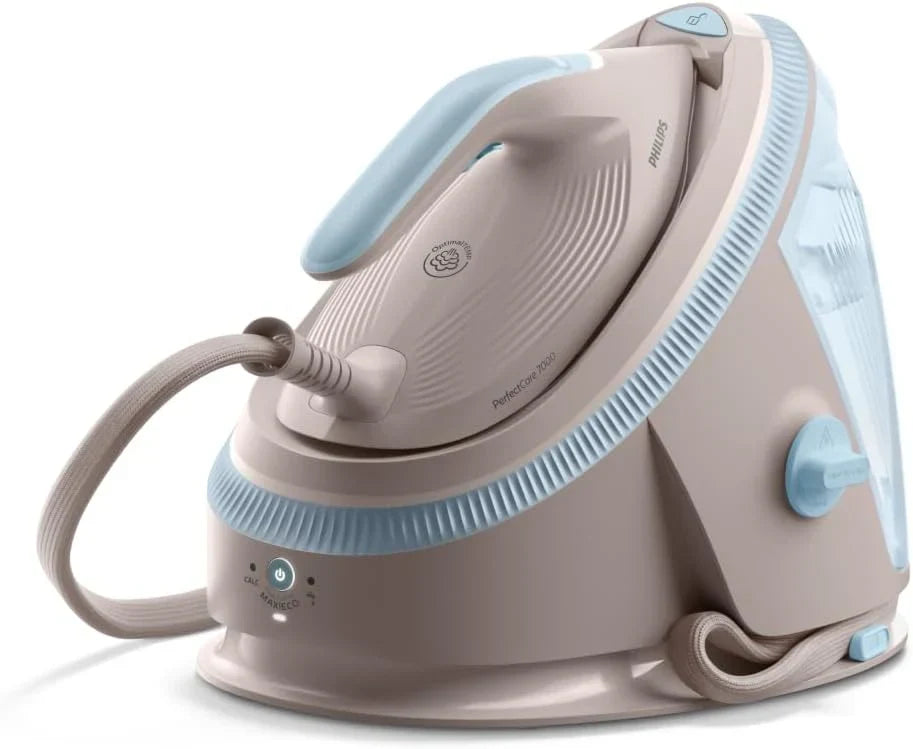 Centro de Engomar Philips PerfectCare Série 7000 – Jato de Vapor 600 g, Pressão de 8,5 Bar, OptimalTEMP, Base SteamGlide Elite, Reservatório Removível 1,5L, Engomar Vertical, Easy De-Calc (PSG7200/60)