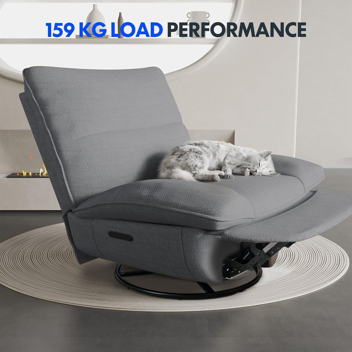 FLEXISPOT XC6 Poltrona Reclinável, Sofá Giratório com Função Balanço, Poltrona de TV com Encosto Ajustável, Poltrona para Quarto, Sala e Home Theater (Beige)
