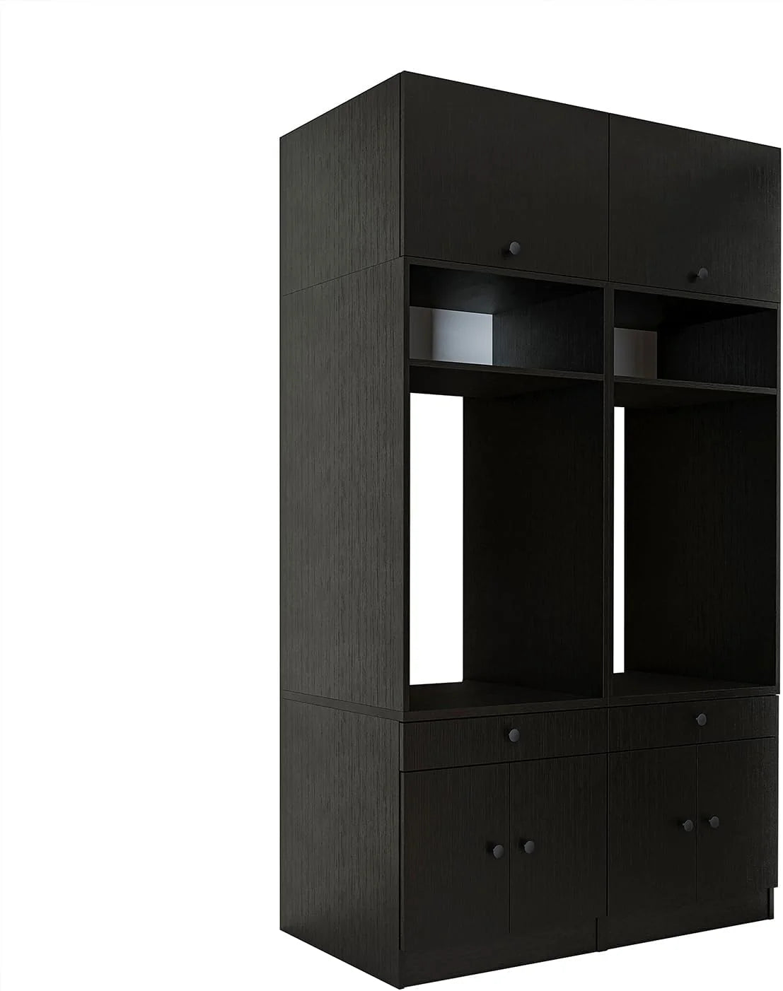 • Armário para máquina de lavar com prateleira extensível • Economiza espaço • Prático • Ideal para lavanderia (carvalho preto, 2 x armários + 2 x acessórios (230 cm de altura)