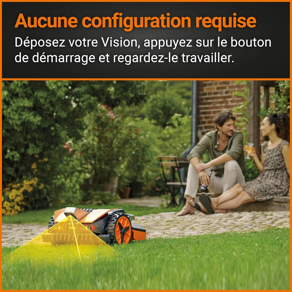 WORX Landroid Vision M550 WR205E Robô Cortador de Grama para Jardins de até 550 m² – Robô Cortador de Grama Inteligente sem Fio de Limite – WiFi e Bluetooth – Prevenção Ativa de Obstáculos com