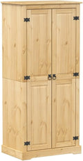 vidaXL Guarda-Roupa Corona Madeira de Pinheiro Maciça 76x50x170 cm, Guarda-Roupa, Armário de Quarto, Armário Independente, Armário de Arrumação