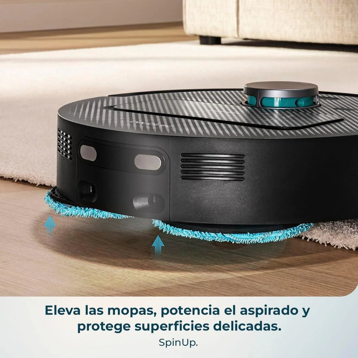 Cecotec Robô Aspirador e Passa Pano com Base de Esvaziamento Automático e App Conga X50 X-Treme. Navegação a Laser, Mapeamento Interativo, 15000Pa, Autonomia 240mins, Panos Eleváveis, Base com 3 Depósitos
