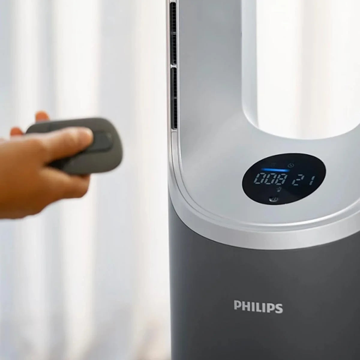 Philips Purificador e umidificador de ar 2 em 1 Série 3000, 131 m², filtro NanoProtect HEPA e filtro de carvão ativado removem 99,97% de todas as partículas invisíveis, Cor Branca (AC3737/10)