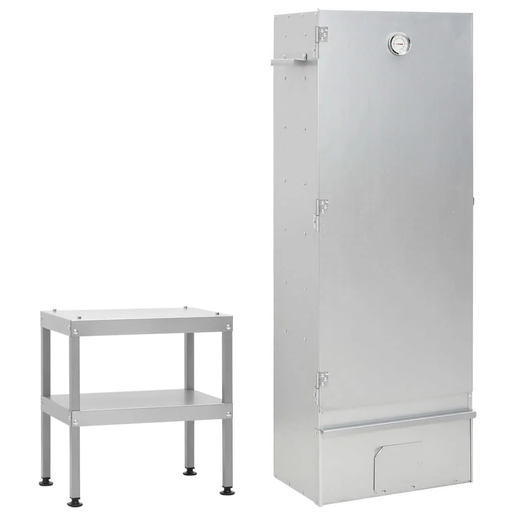 Forno Defumador para Churrasco com Mesa Aço Galvanizado Vidaxl