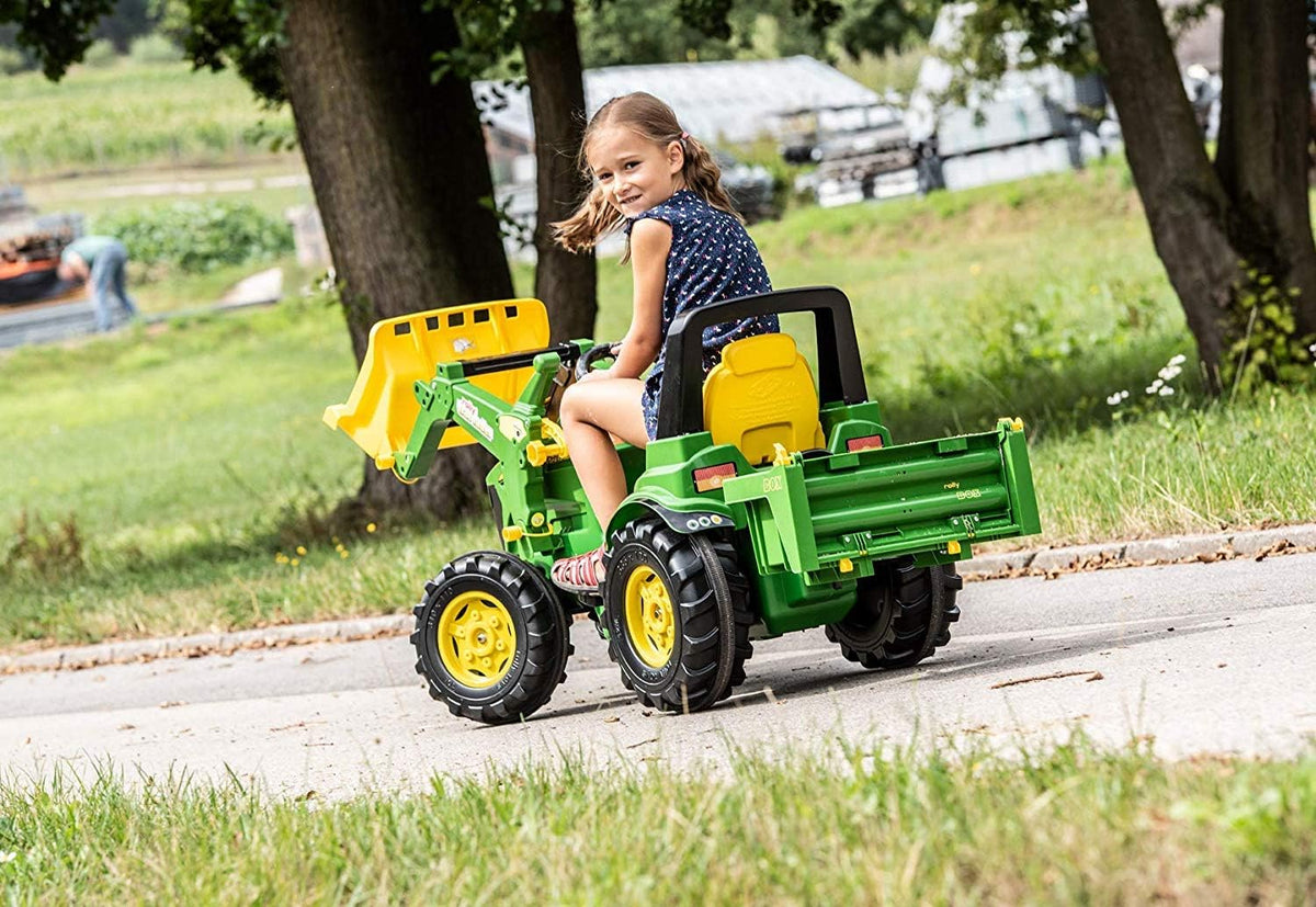 Rolly Toys 710379 John Deere 7930 - Trator a Pedal, 3-8 anos com Carregador Frontal, Compartimento de Transporte