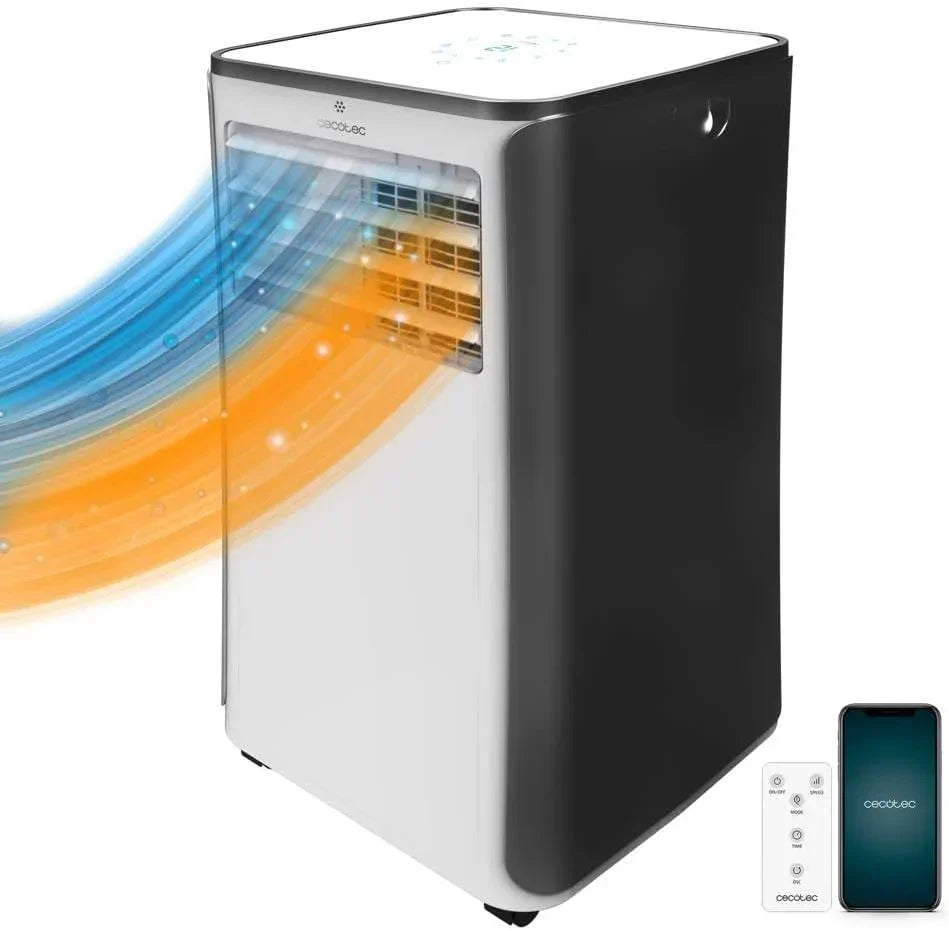 Ar Condicionado Portátil Aquecimento Cecotec ForceClima 9500 Heating Connected com Controlo Remoto, Wifi e Bomba de Calor, 9000 BTU, Display LED, 5 Modos, Cobertura 20-25 m²