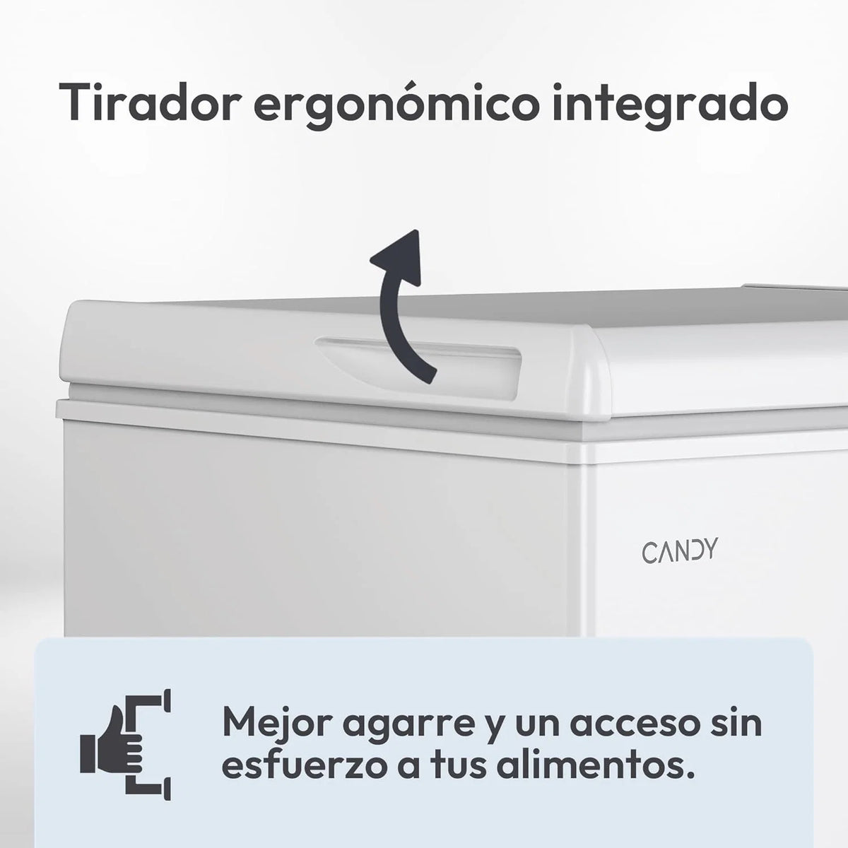 Candy CCHH 100E, Freezer Horizontal, Largura 55CM, 97L, Tecnologia Estática, 1 Cesto, Controle Eletrônico Externo, Indicador de Temperatura, Alarme de Aumento de Temperatura, 39DB, Branco