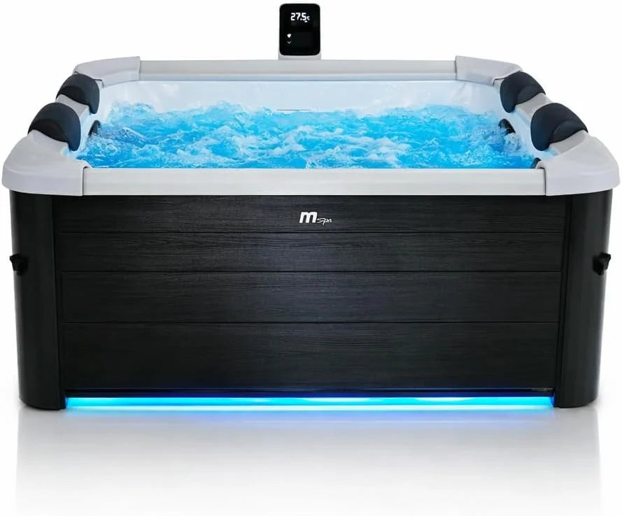 MSpa Oslo SPA Banheira de Hidromassagem Externa para 6 Pessoas, Parede Exterior Sólida, Iluminação LED, Uso o Ano Todo, Resistente ao Inverno