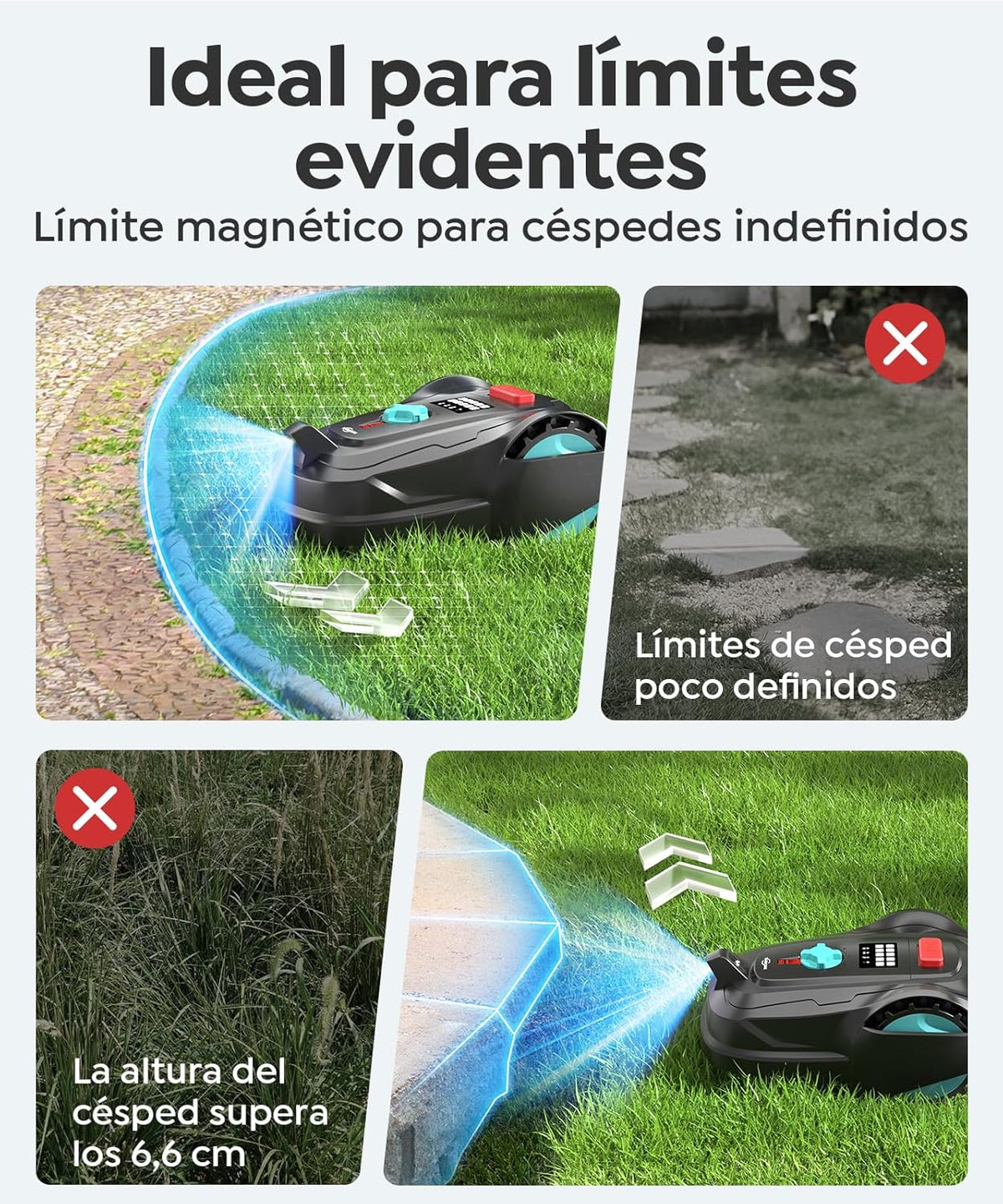 M800Plus Robô Cortador de Grama sem Fio, 800 m², Posicionamento GPS + Visão IA, Robô Cortador de Grama Sem Fio, Modo de Corte em U, Detecção de 150 Obstáculos, Carregamento Automático, App