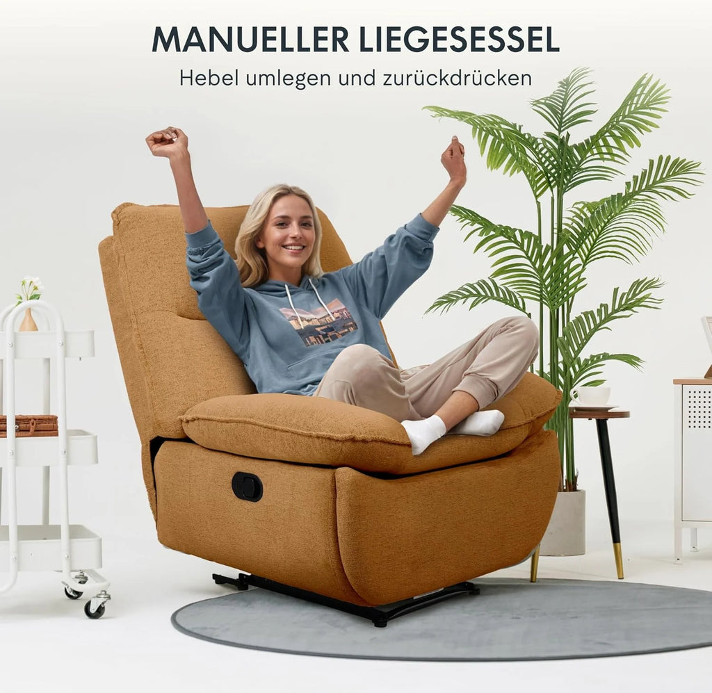 FLEXISPOT XC6 Poltrona Reclinável, Sofá Giratório com Função Balanço, Poltrona de TV com Encosto Ajustável, Poltrona para Quarto, Sala e Home Theater (Beige)