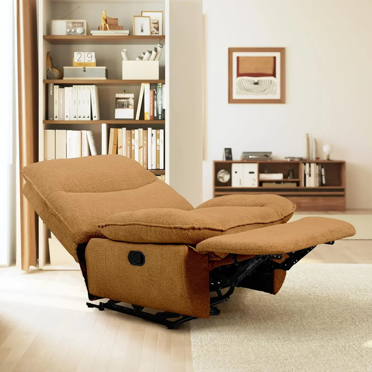 FLEXISPOT XC6 Poltrona Relax, Sofá Giratório com Função Balanço, Poltrona de TV com Encosto Ajustável, Poltrona Reclinável para Quarto, Sala de Estar e Home Theater (Beige)