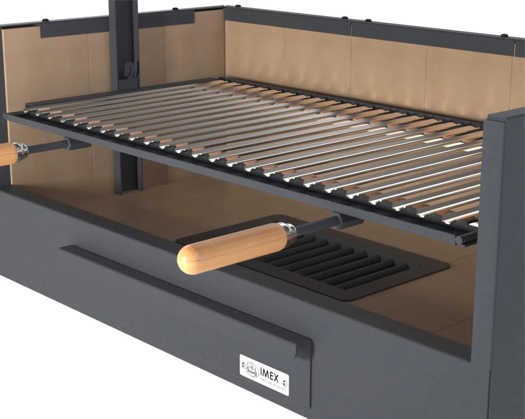 Imex El Zorro – Gaveta de Churrasqueira com Tijolo Refratário | 90x48x65 cm | Estrutura Robusta de Aço e Alta Retenção de Calor | Ideal para Churrasqueiras a Carvão e Lenha em Exteriores