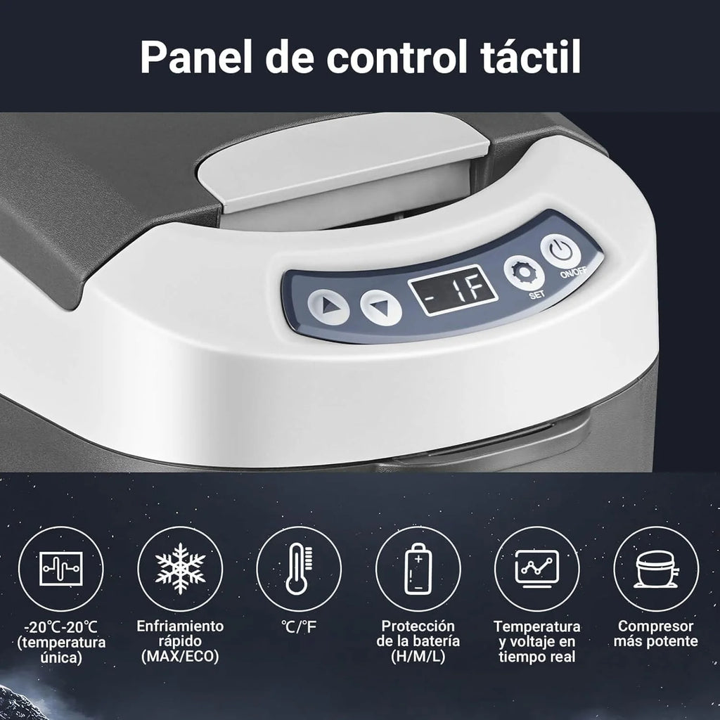 AAOBOSI Geladeira Portátil 15 Litros, Refrigerador Compressor 12V 24V DC, com Capacidade de Refrigeração de +20℃ a -15℃ para Carro, Caminhão, Barco e Trailer