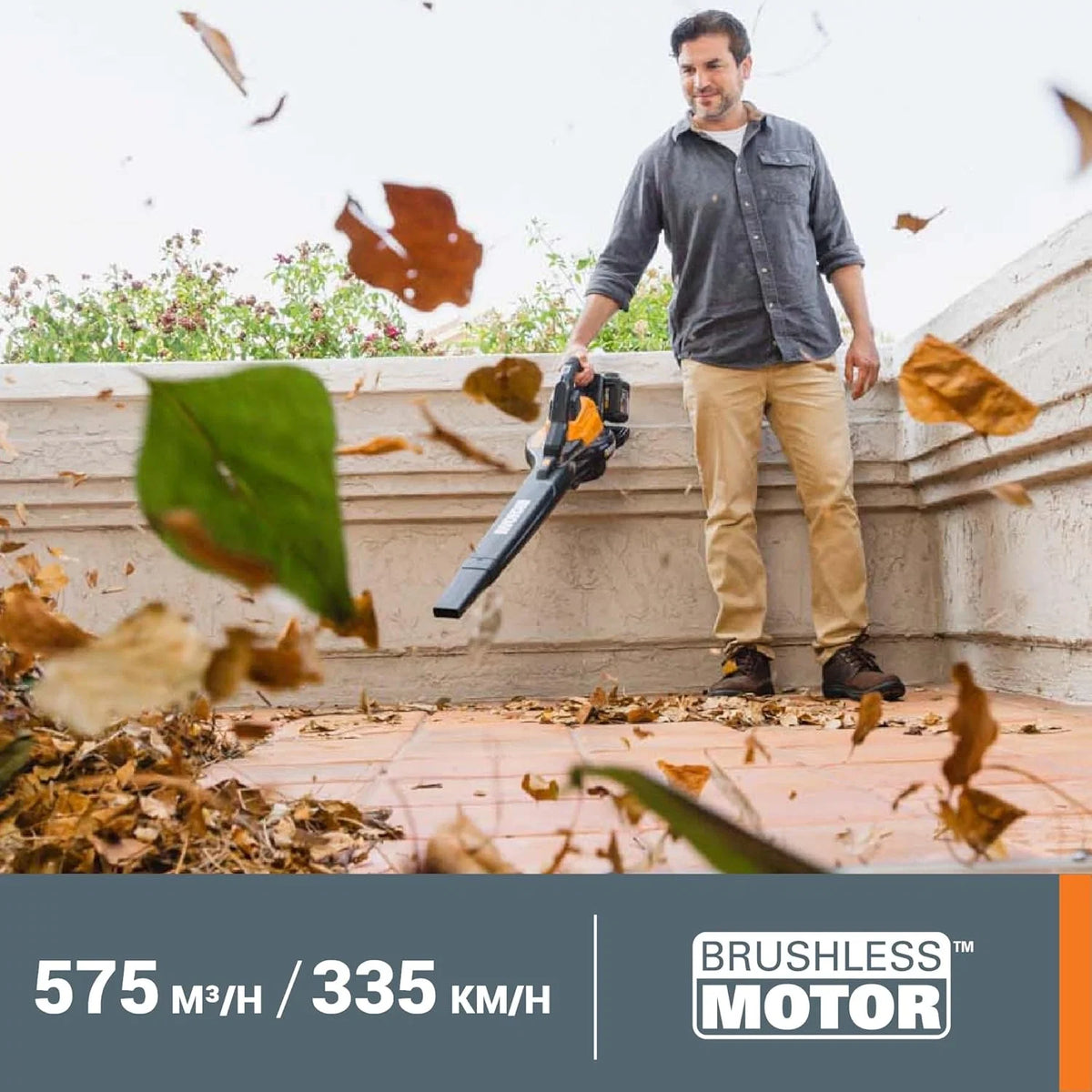 WORX Soprador e Aspirador de Folhas 40V Máx. 2x20V | WG583E | PowerShare | Inclui 2 Baterias e Carregador Duplo | 2 em 1 Sopra e Aspira – Saco de 35 L | Inclui Bocais | Leve
