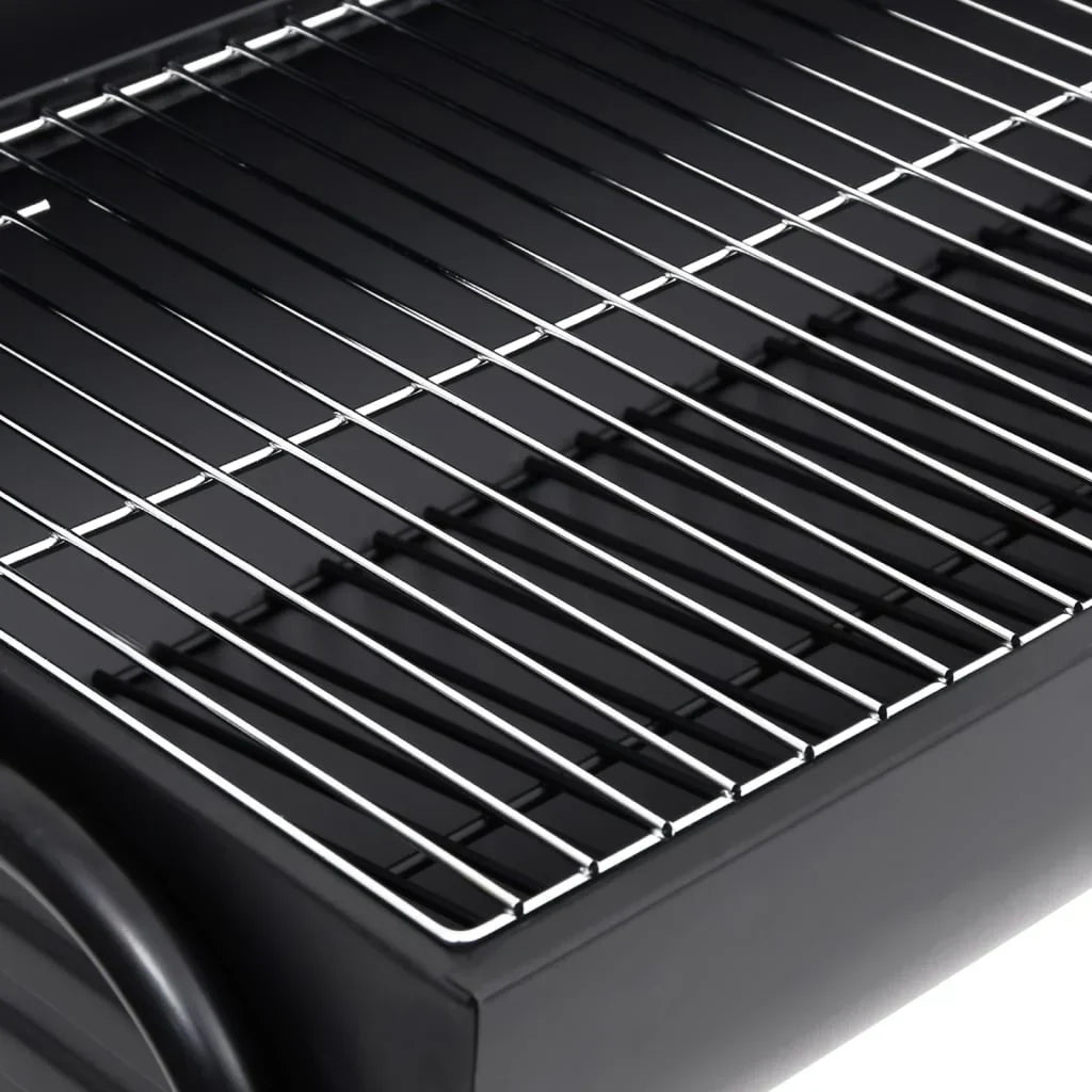 Parrilla 2026 com 2 grelhas de cozedura preta – Churrasqueira portátil de 80x95x90 cm em aço