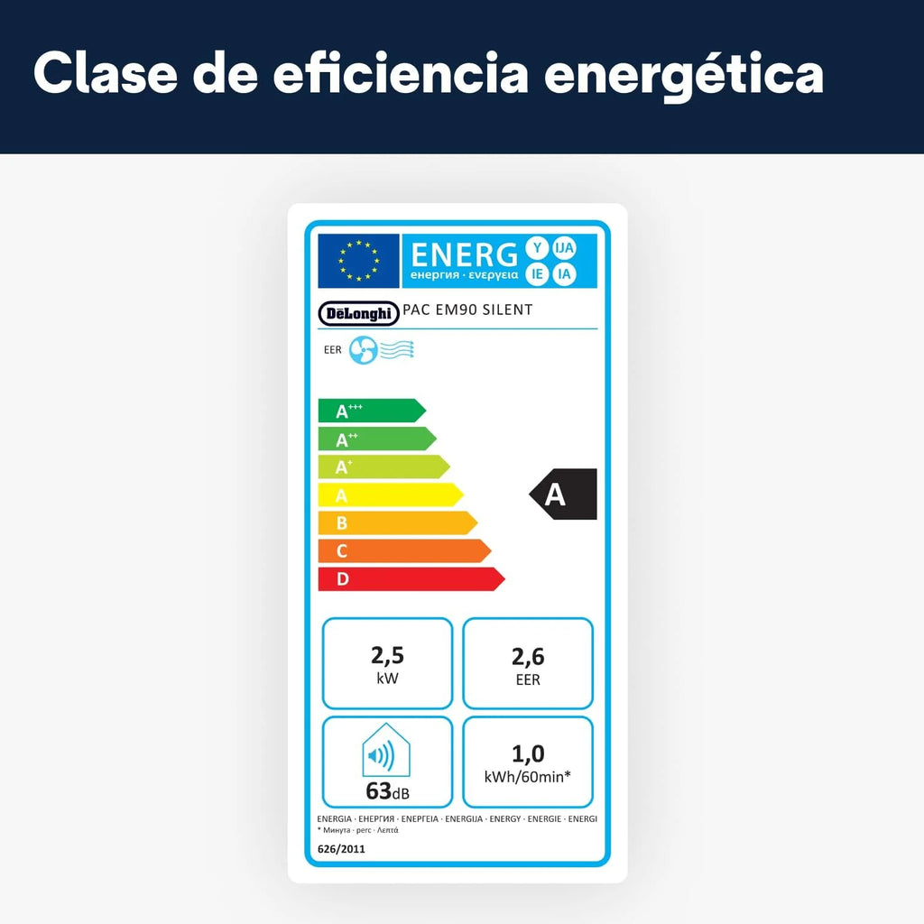 Pinguino PAC EM90K SILENT Ar Condicionado Portátil 9.800 BTU/h, 2.5 kW, até 85m³, Função Desumidificador e Ventilação