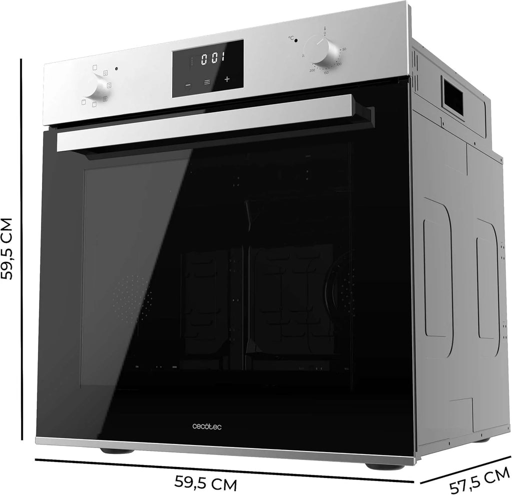 Cecotec Forno Embutível Multifunção 70L Bolero Hexa M226001 Linha A. 2800W, 7 Funções, Display, Base a Vapor XXL, Assistência a Vapor, Limpeza a Vapor Fácil, Ventilador de Arrefecimento, Modo Eco, Modo Convecção, Modo Grelhador