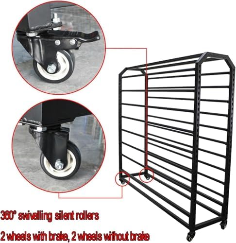 Textile Fabric Roll Storage Rack, Heavy-Duty Steel Mobile Organizer for Wallpaper and Media Film, Commercial Vinyl Storage Cart