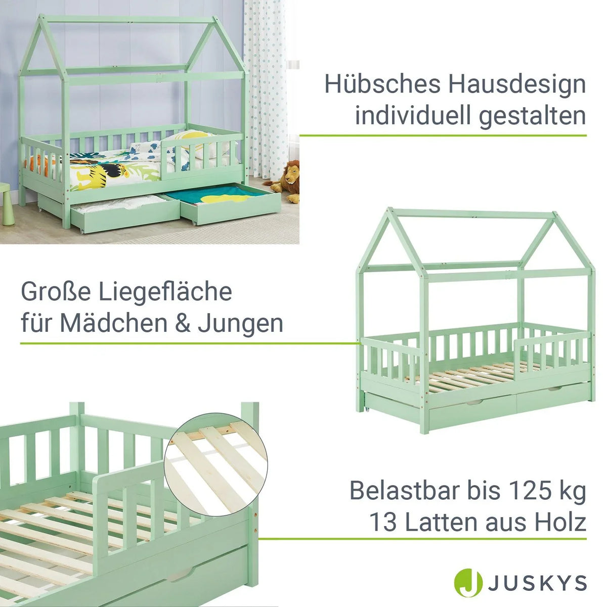 2026 Cama infantil Marli 90 x 200 cm com gavetas de armazenamento