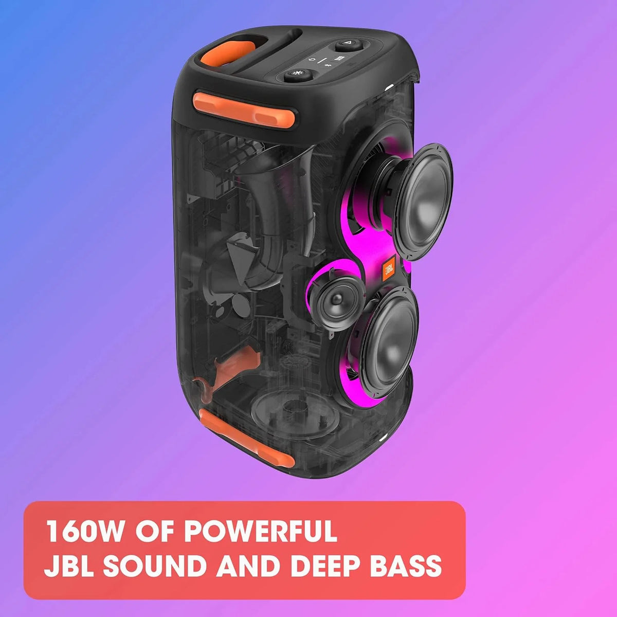 Jbl Partybox 110 JBLPARTYBOX110EU Alto-falante Bluetooth, preto, 24 x 69 x 2,5 cm