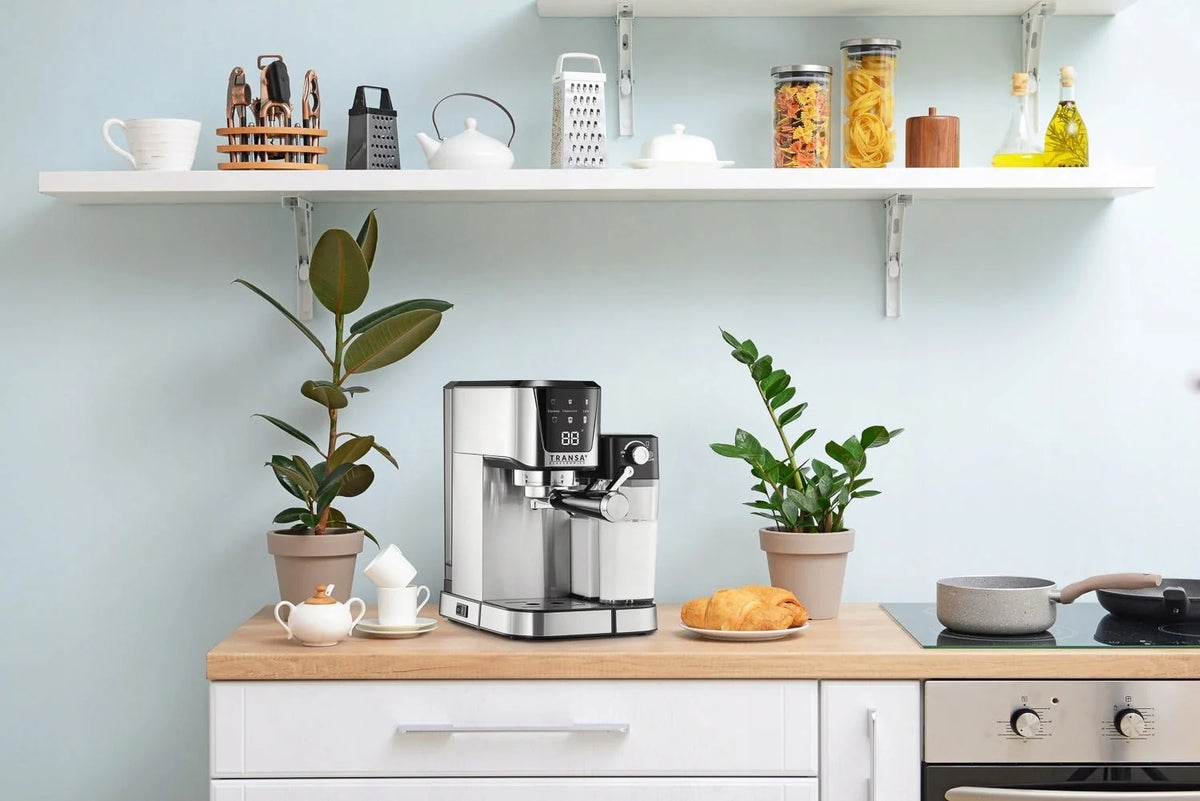 Máquina de café expresso com bico e LCD automático, bomba ULKA 20 BAR