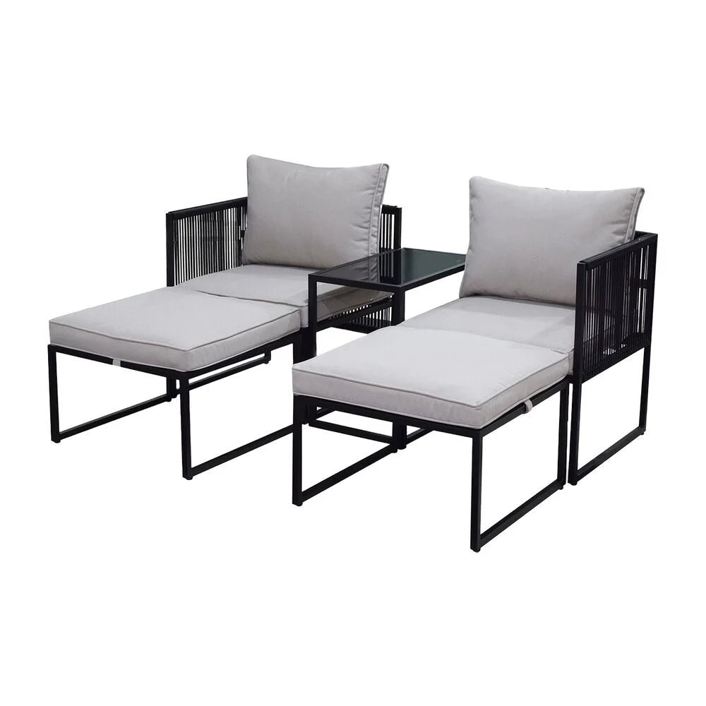 Conjunto de Mobiliário de Jardim Jumi, com almofadas, cinzento