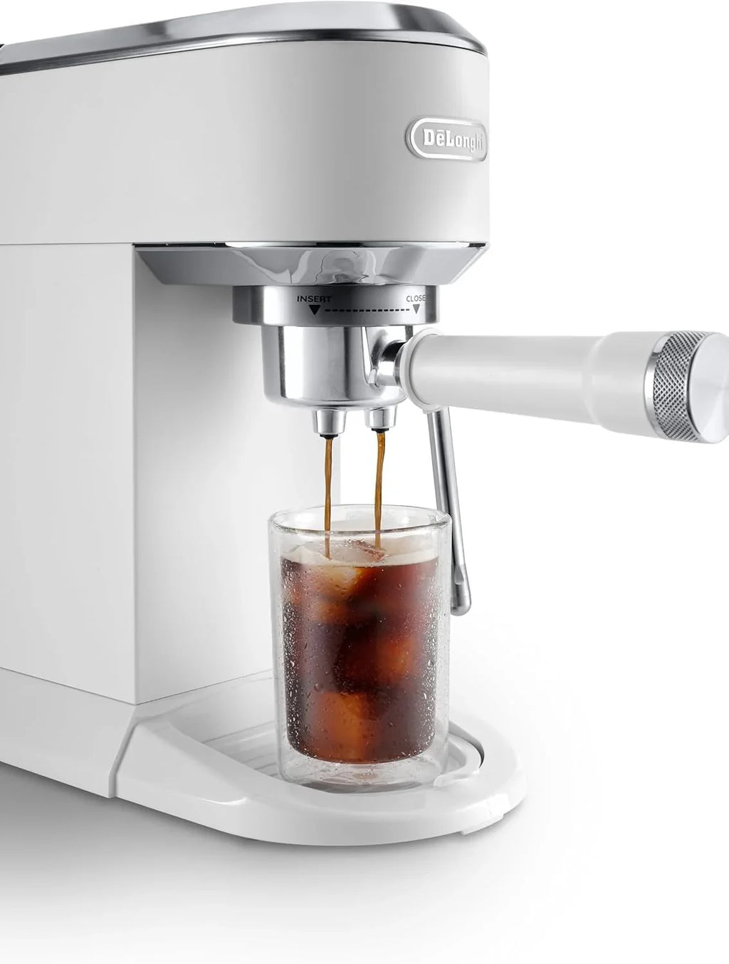 De'Longhi Dedica – Cafeteira de Bomba em Aço Inoxidável para Café Moído ou Saquetas, Espresso e Cappuccino, Reservatório de 1.3 Litros, Sistema Anti-pingo, Modelo EC685.M, Cor Metal