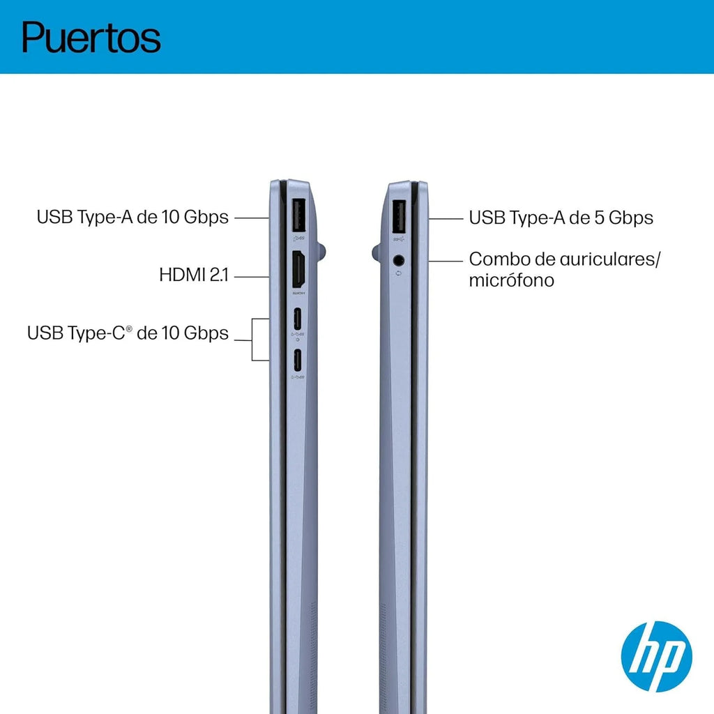 HP OmniBook 5 16″ OLED, Notebook (Processador AMD Ryzen AI 7 350, 32 GB RAM, 1 TB SSD, Placa Gráfica AMD Radeon 860M, Windows 11 Home) Azul - Teclado QWERTY Espanhol