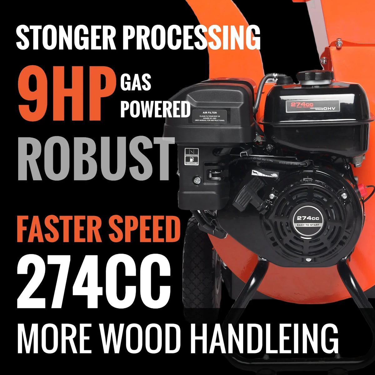 2026 Triturador de Madeira EFCUT C40 – Capacidade de 10 cm – Motor 9HP 274cc – Picador Térmico de Alto Desempenho
