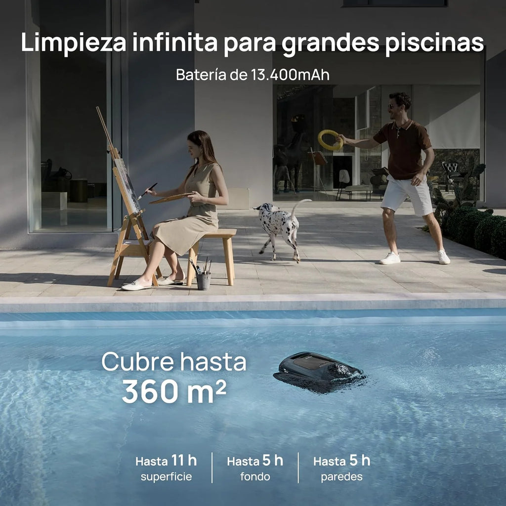 Beatbot AquaSense 2 Pro - Robô Aspirador de Piscina, Limpeza 5 em 2 Inigualável, Limpa a Superfície da Água com Navegação Remota, Estacionamento em Superfície, Clareia a Água, para Piscinas