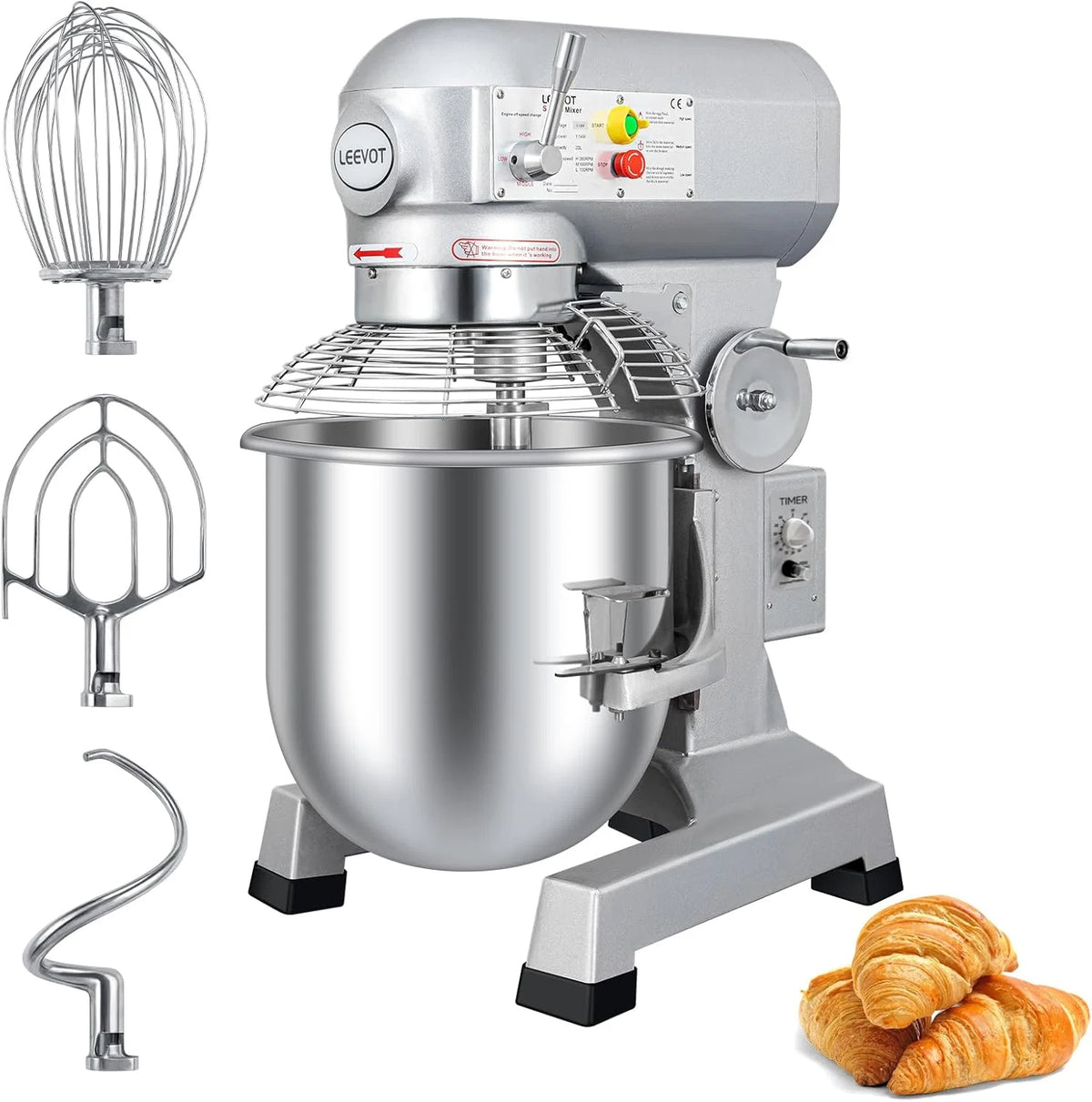 Amassadeira planetária comercial (1, Versão com temporizador 20L)