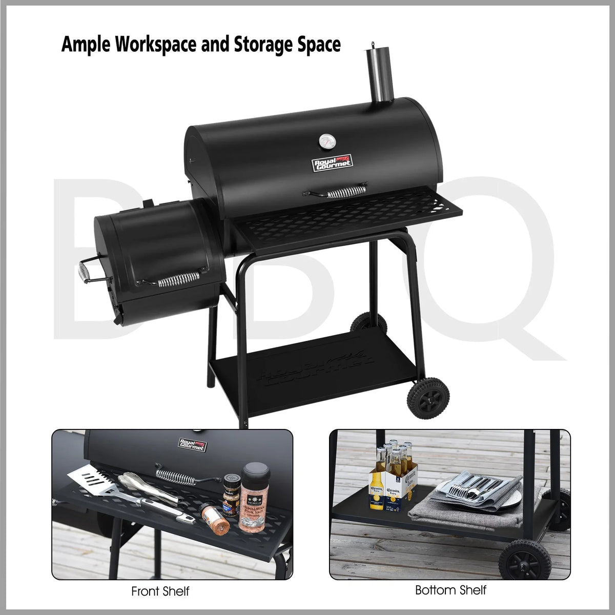 Churrasqueira a Carvão Royal Gourmet CC1830F 30" 2026 com Defumador Lateral