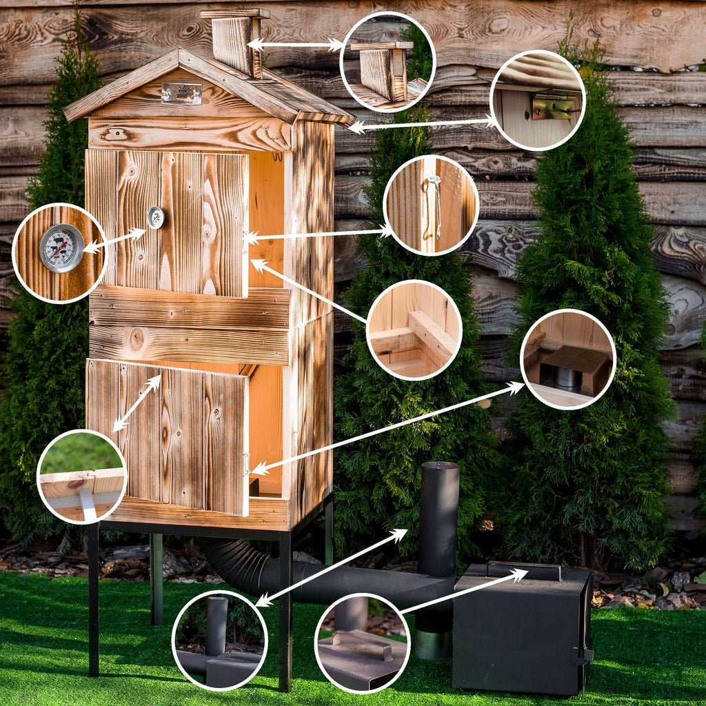 FUMÓRIO DE MADEIRA O MAIOR FORNO 4XL PARA JARDIM MAIS RECENTE IMPREGNAÇÃO x2