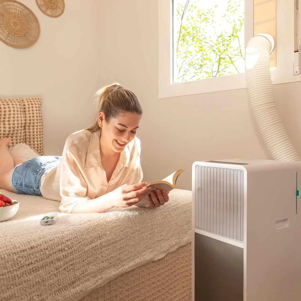 Cecotec Ar Condicionado Portátil com Controle Remoto e Bomba de Calor ForceClima 9450 Style Heating, 9000 BTU, Touch, Ecrã LED, 5 Modos, 2 Velocidades, Desumidificador, Temporizador, 16 m², Branco