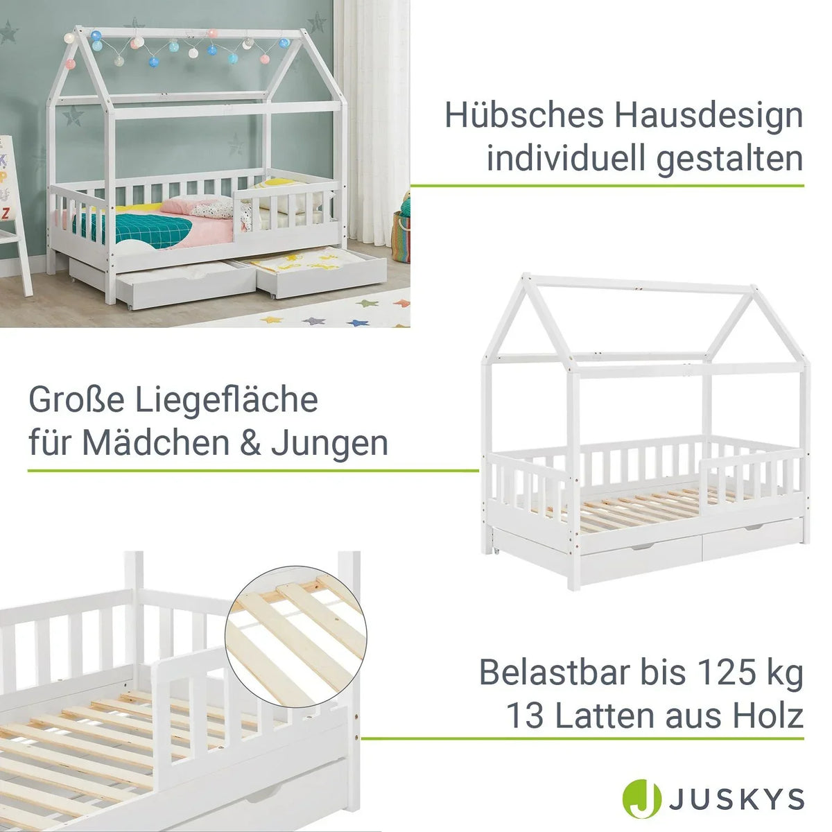 2026 Cama infantil Marli 90 x 200 cm com gavetas de armazenamento