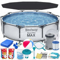 PISCINA DE ESTRUTURA METÁLICA DE JARDIM COM BOMBA 305 X 76 CM CONJUNTO COMPLETO 18 EM 1 BESTWAY