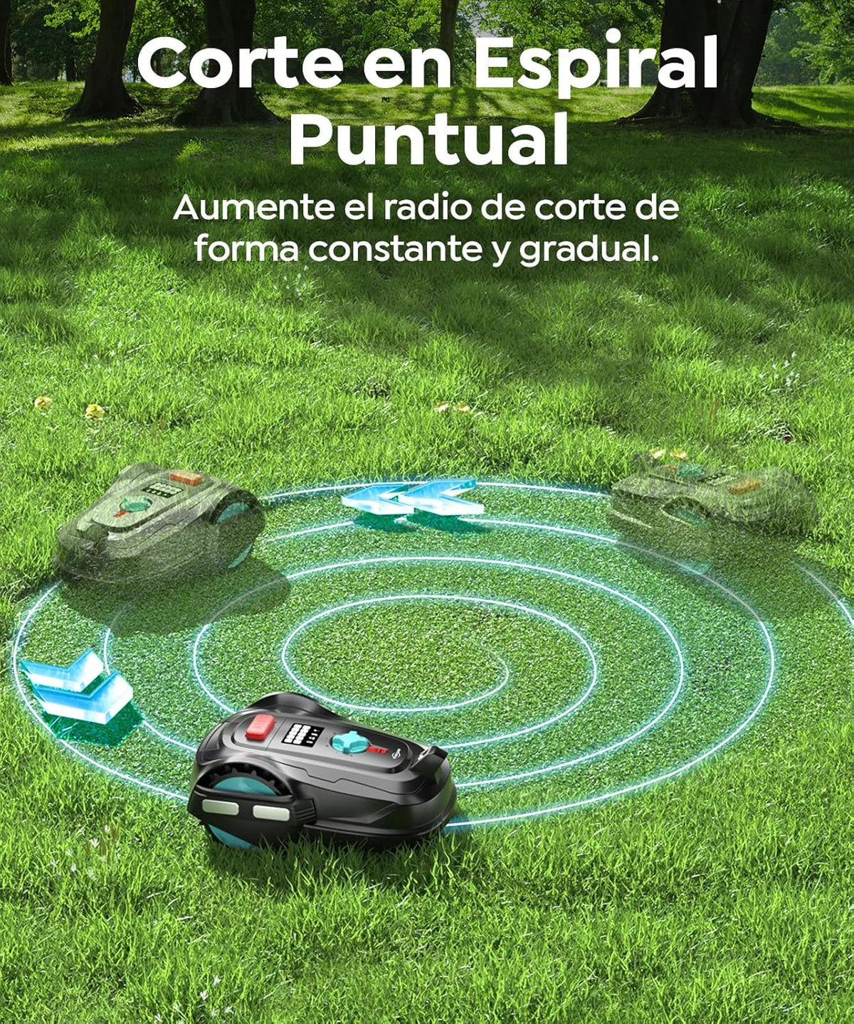 M800Plus Robô Cortador de Grama sem Fio, 800 m², Posicionamento GPS + Visão IA, Robô Cortador de Grama Sem Fio, Modo de Corte em U, Detecção de 150 Obstáculos, Carregamento Automático, App