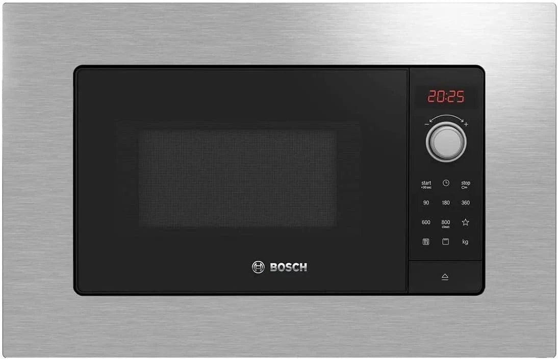 Bosch - Micro-ondas de Encastre, 800 W, 20 litros, Série 4, Grill, Preto/Inox, BEL523MS0