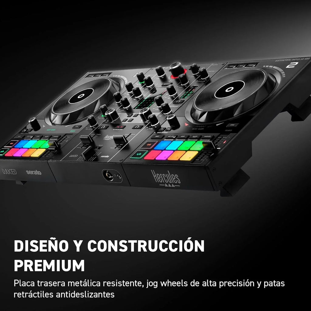 Controlador DJ Hércules DJControl Inpulse 500 com 2 decks USB para Serato DJ Lite e DJUCED