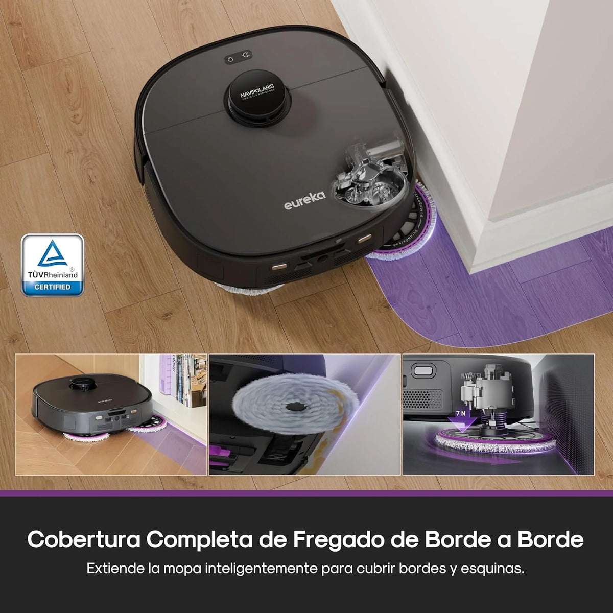 Eureka J15 EVO Ultra Robô Aspirador e Passa Pano 22KPa com Base Multifuncional, Esvaziamento e Limpeza Automáticos, Escova Antiembaraço, Secagem a Ar Quente de Panos, Limpeza Versátil de Tapetes